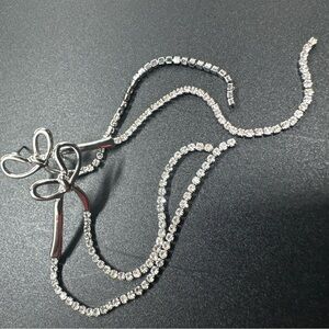 Long Crystal Bow Post Dangling Earrings Made w/ Swarovski Crystal